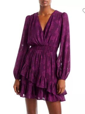 Purple Floral Dress Aqua Size M